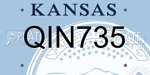 QIN735 Kansas License Plate