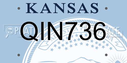 QIN736 Kansas License Plate