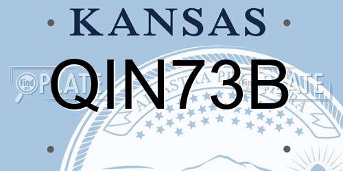 QIN73B Kansas License Plate