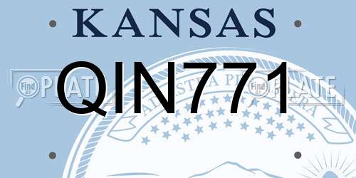 QIN771 Kansas License Plate
