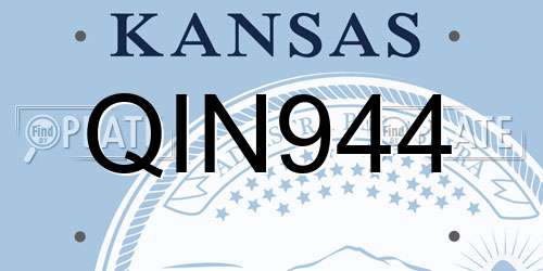 QIN944 Kansas License Plate