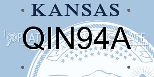 QIN94A Kansas License Plate