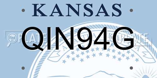 QIN94G Kansas License Plate