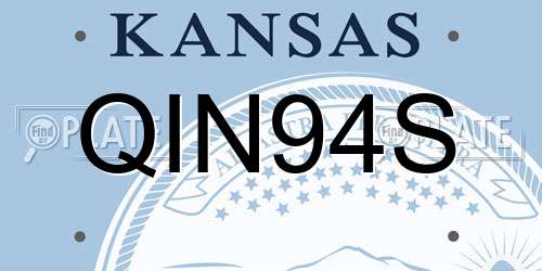 QIN94S Kansas License Plate