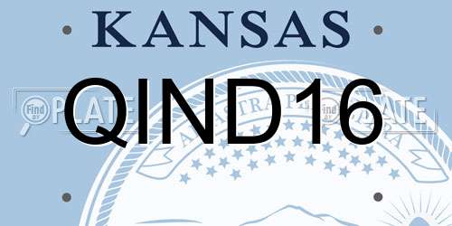 QIND16 Kansas License Plate