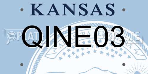QINE03 Kansas License Plate