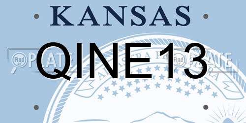 QINE13 Kansas License Plate