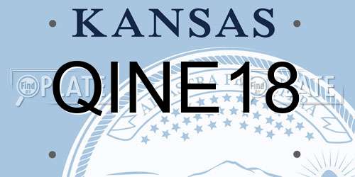 QINE18 Kansas License Plate