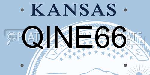 QINE66 Kansas License Plate