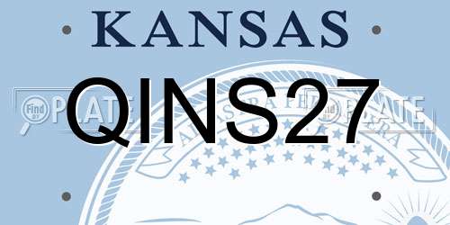 QINS27 Kansas License Plate