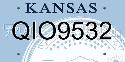 QIO9532 Kansas License Plate
