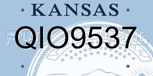 QIO9537 Kansas License Plate