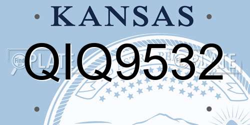 QIQ9532 Kansas License Plate