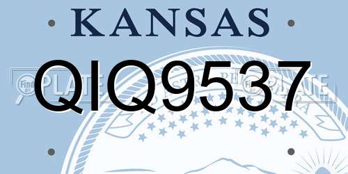 QIQ9537 Kansas License Plate