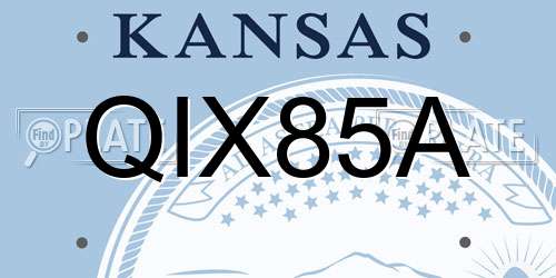 QIX85A Kansas License Plate