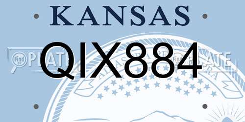 QIX884 Kansas License Plate