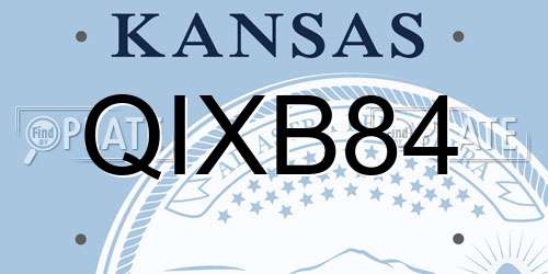 QIXB84 Kansas License Plate