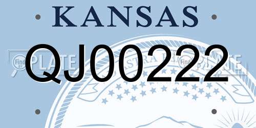 QJ00222 Kansas License Plate