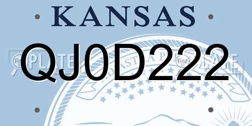 QJ0D222 Kansas License Plate