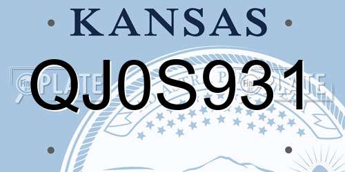 QJ0S931 Kansas License Plate