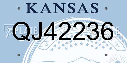 QJ42236 Kansas License Plate