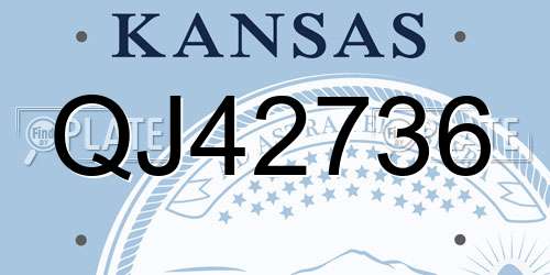 QJ42736 Kansas License Plate