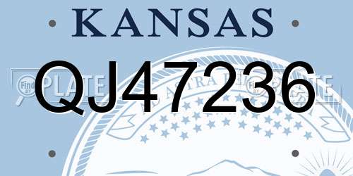QJ47236 Kansas License Plate