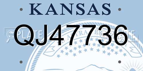 QJ47736 Kansas License Plate