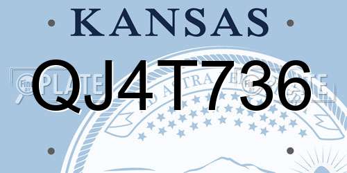 QJ4T736 Kansas License Plate