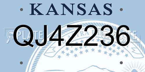 QJ4Z236 Kansas License Plate