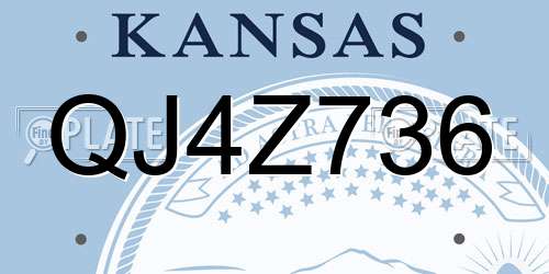 QJ4Z736 Kansas License Plate