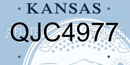 QJC4977 Kansas License Plate