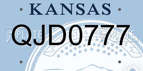 QJD0777 Kansas License Plate
