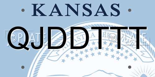 QJDDTTT Kansas License Plate