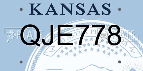 QJE778 Kansas License Plate