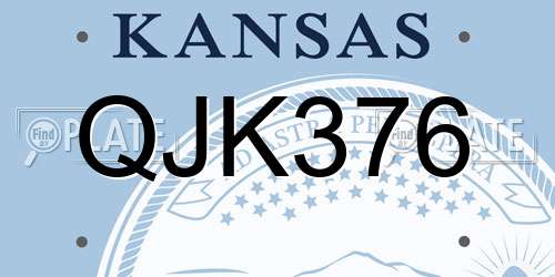 QJK376 Kansas License Plate