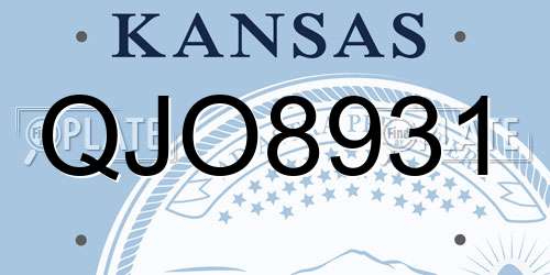 QJO8931 Kansas License Plate
