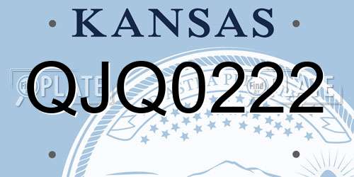 QJQ0222 Kansas License Plate