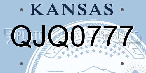QJQ0777 Kansas License Plate