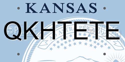 QKHTETE Kansas License Plate