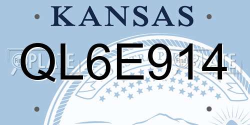 QL6E914 Kansas License Plate