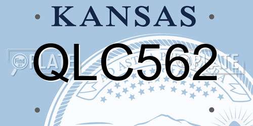QLC562 Kansas License Plate