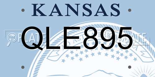 QLE895 Kansas License Plate