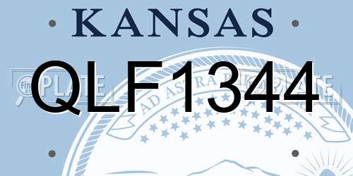 QLF1344 Kansas License Plate