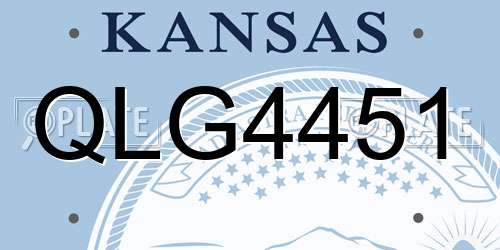 QLG4451 Kansas License Plate