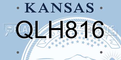 QLH816 Kansas License Plate