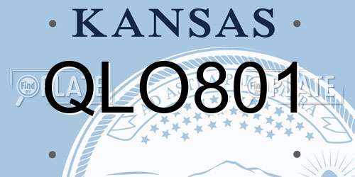 QLO801 Kansas License Plate