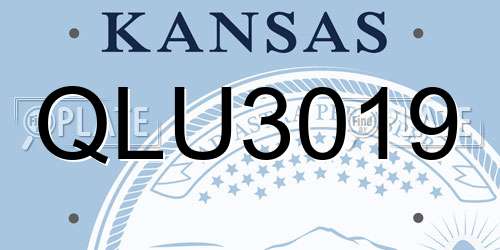 QLU3019 Kansas License Plate