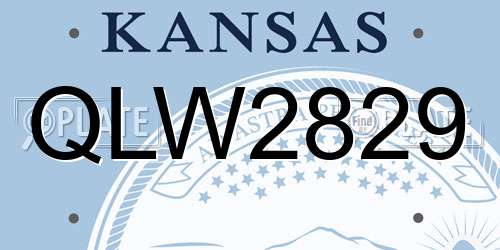 QLW2829 Kansas License Plate