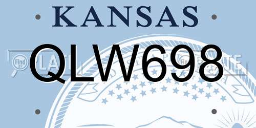 QLW698 Kansas License Plate